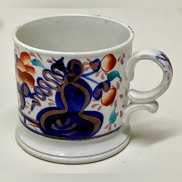 19th Century Antique Gaudy Welsh Oyster Pattern Hand Painted Staffordshire Mug - Picture 8 of 16